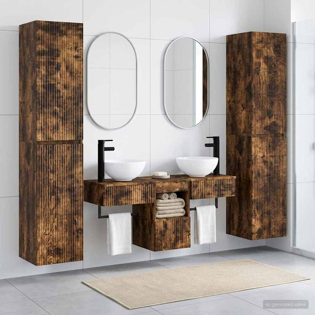 vidaXL Badkamermeubel Set 5 st Wit 33 x 34,5 x 160 cm Bewerkt hout