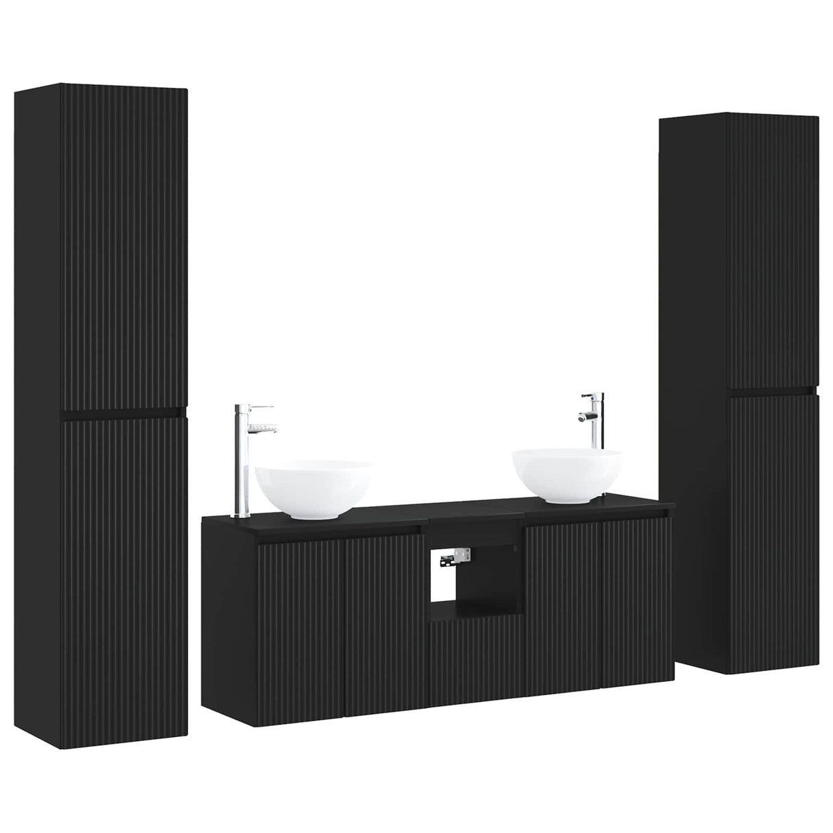 vidaXL Badkamermeubel Set 5 st Wit 33 x 34,5 x 160 cm Bewerkt hout