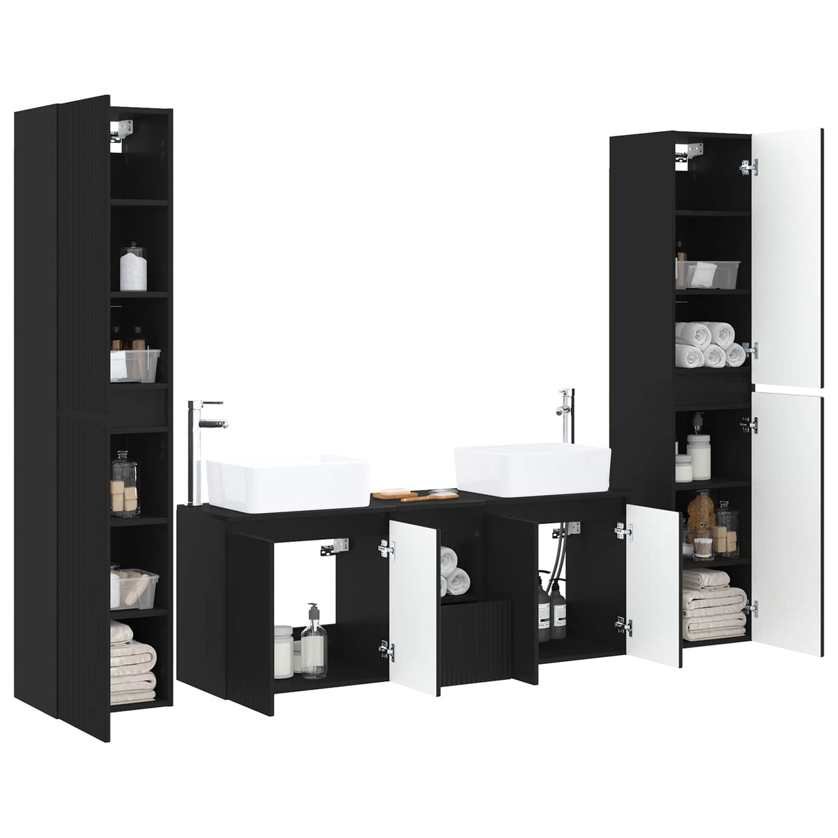 vidaXL Bathroom Furniture Set 5 pcs White 33 x 34.5 x 160 cm Engineered Wood
