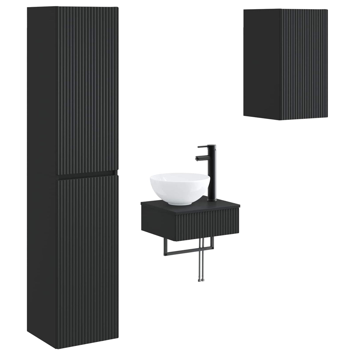 vidaXL Badkamermeubel Set 3 st Wit 33 x 34,5 x 160 cm Bewerkt hout