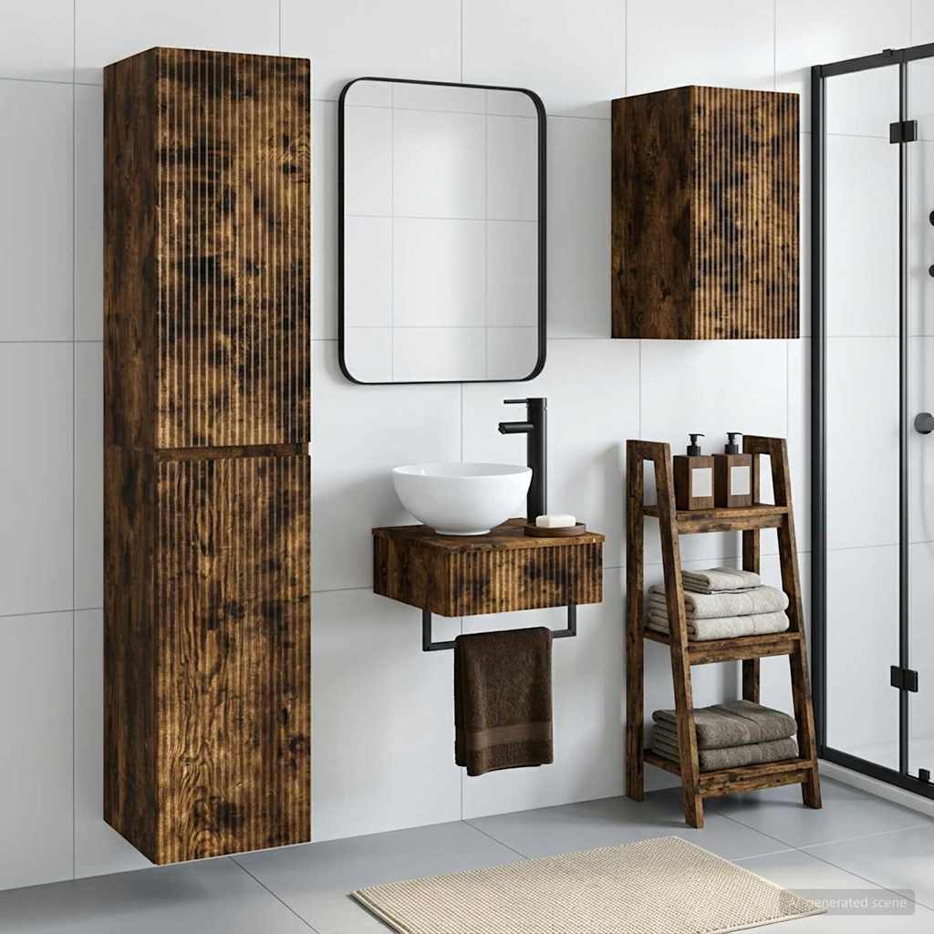 vidaXL Badkamermeubel Set 3 st Wit 33 x 34,5 x 160 cm Bewerkt hout