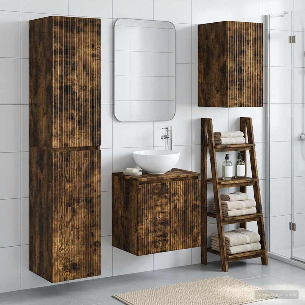 vidaXL Badkamermeubel Set 3 st Wit 33 x 34,5 x 160 cm Bewerkt hout