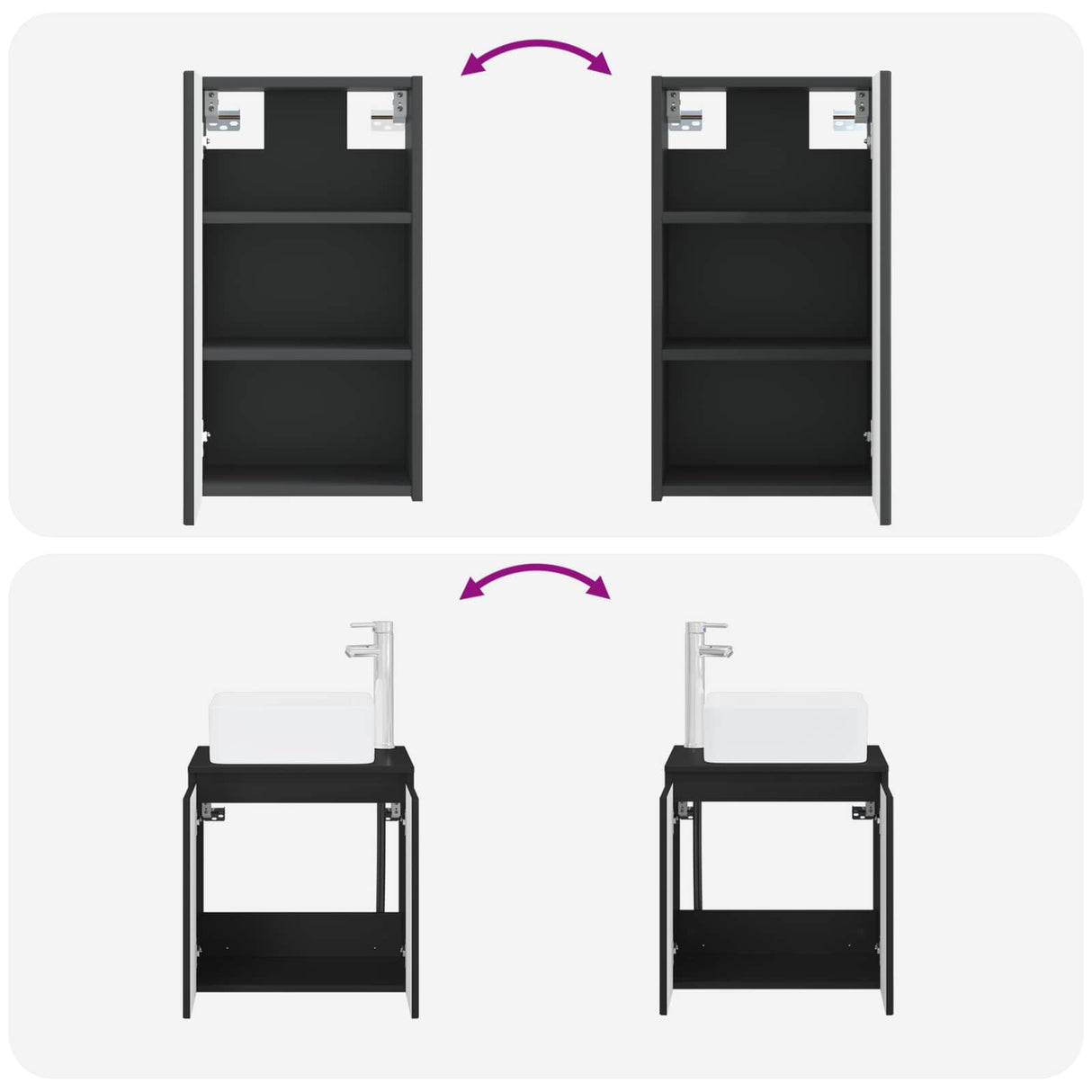vidaXL Bathroom Furniture Set 3 pcs White 33 x 34.5 x 160 cm Engineered Wood