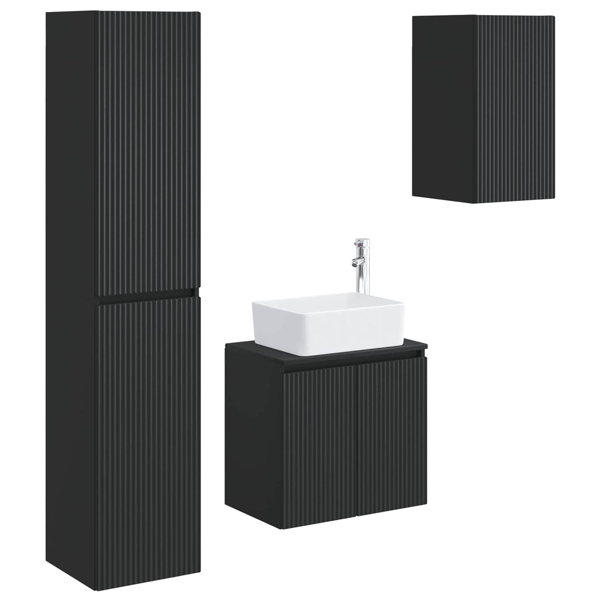 vidaXL Bathroom Furniture Set 3 pcs White 33 x 34.5 x 160 cm Engineered Wood