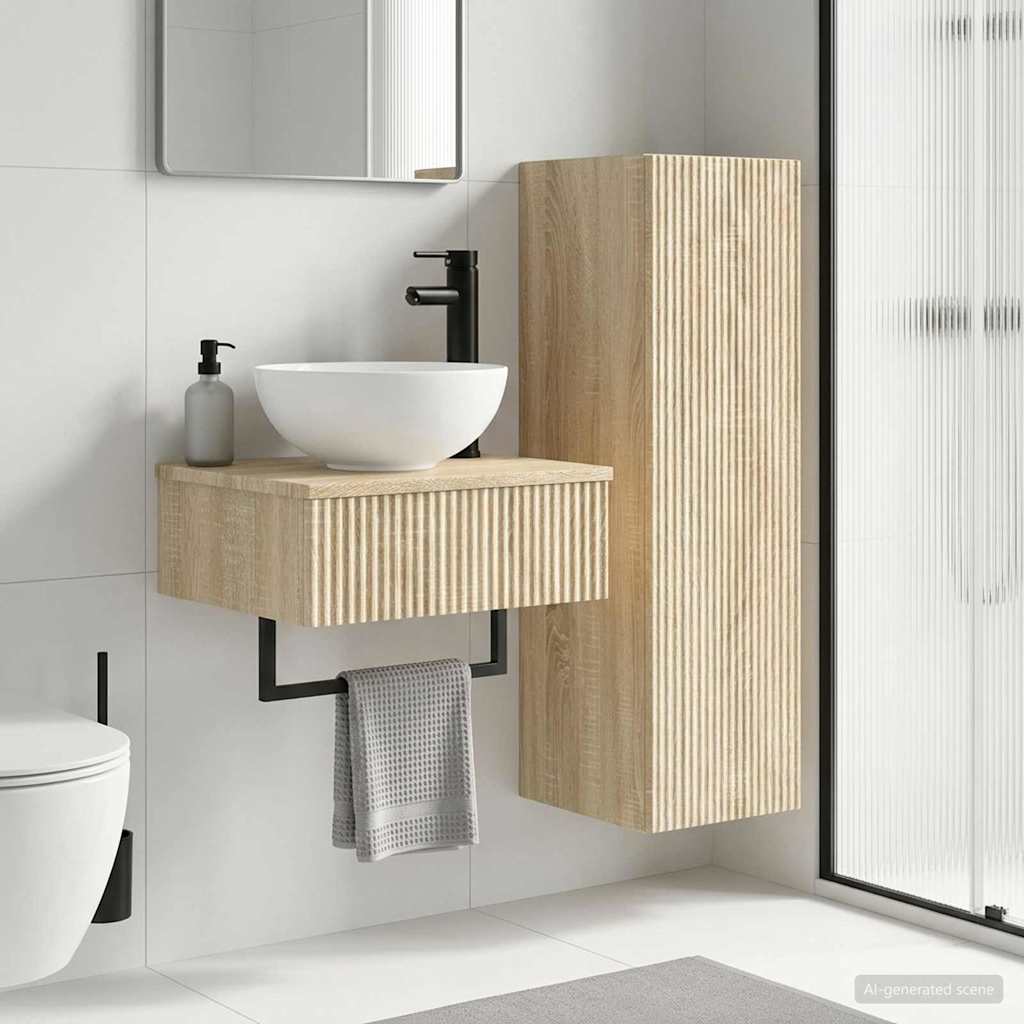 vidaXL Badkamermeubel Set 2 st Wit 33 x 34,5 x 100 cm Bewerkt hout