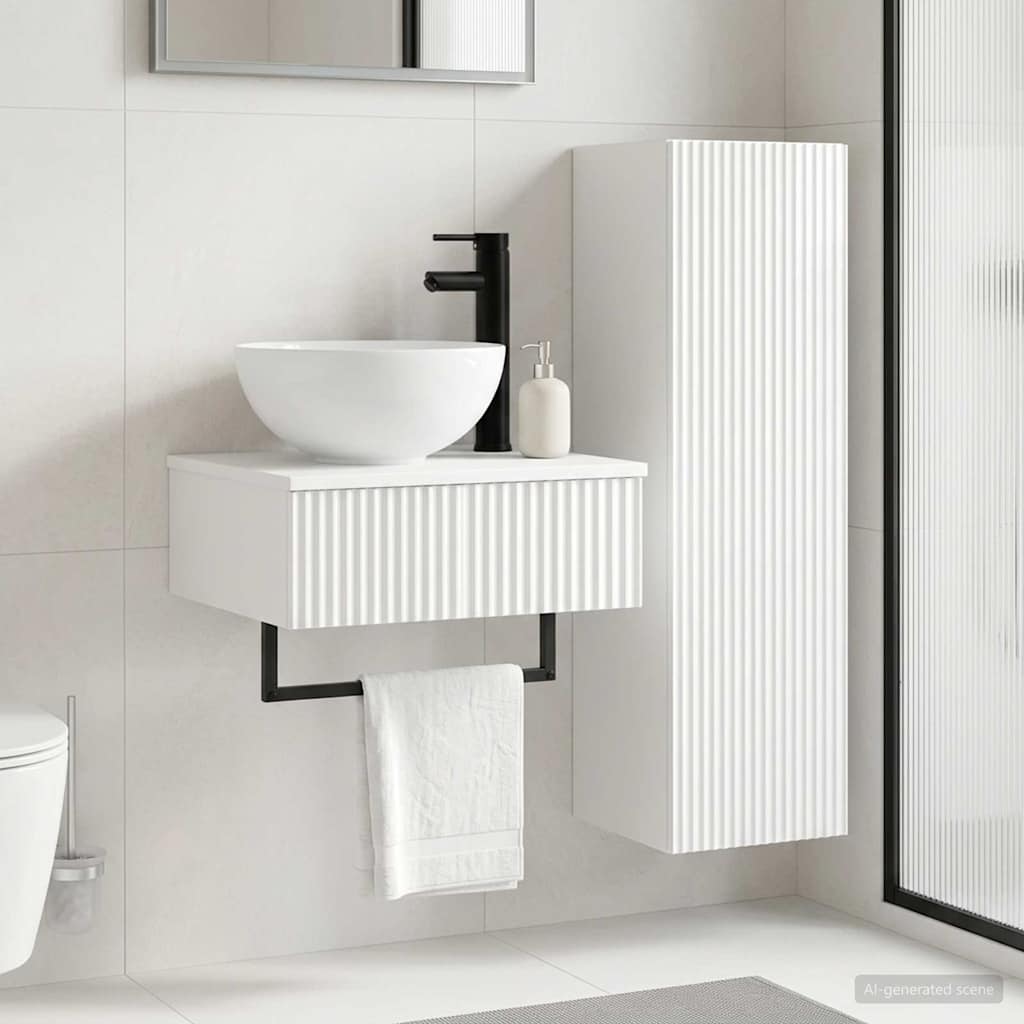 vidaXL Badkamermeubel Set 2 st Wit 33 x 34,5 x 100 cm Bewerkt hout
