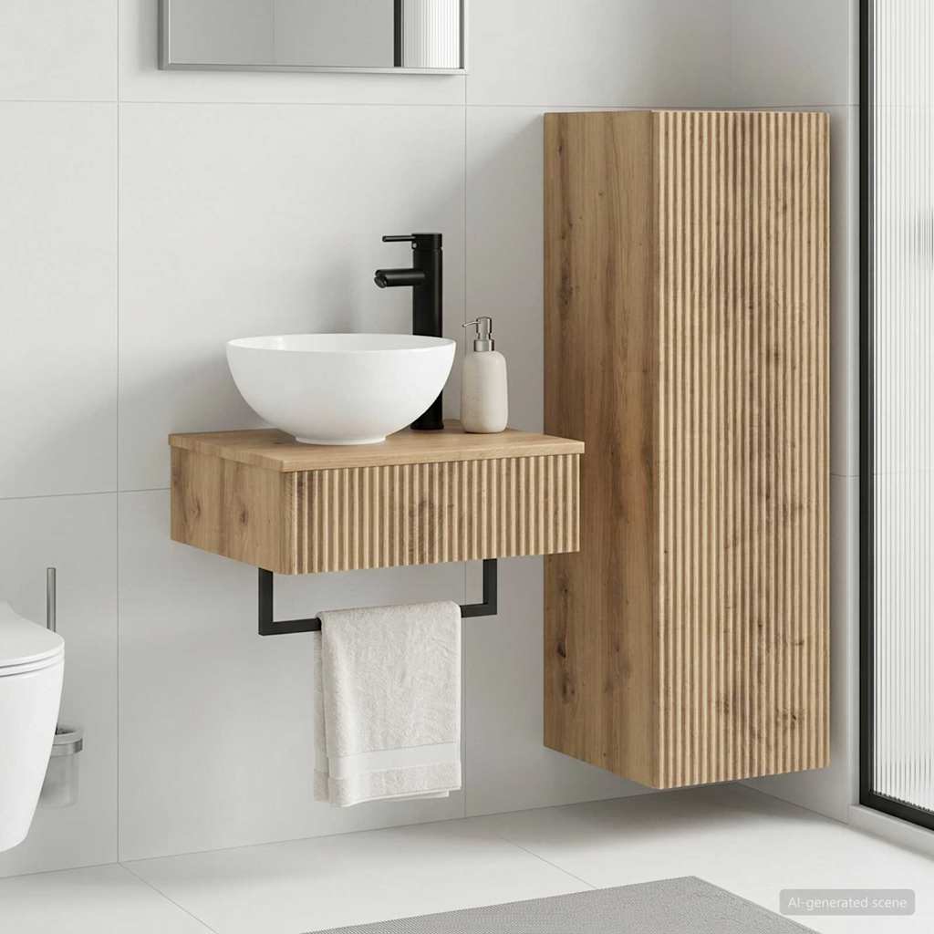 vidaXL Badkamermeubel Set 2 st Wit 33 x 34,5 x 100 cm Bewerkt hout