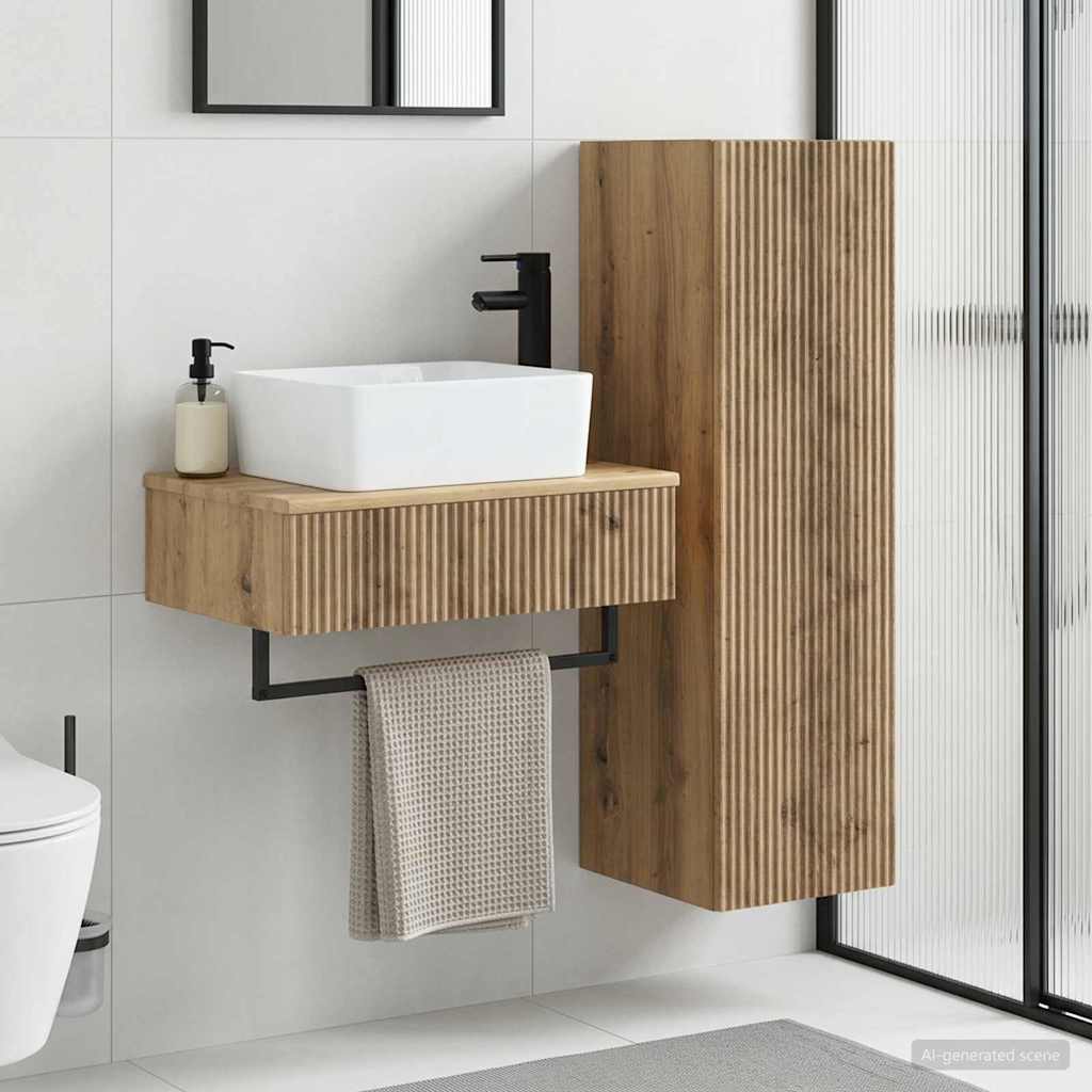 vidaXL Badkamermeubel Set 2 st Wit 33 x 34,5 x 100 cm Bewerkt hout