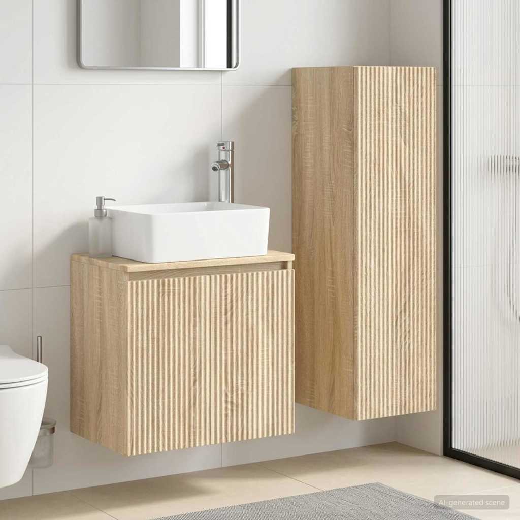 vidaXL Badkamermeubel Set 2 st Wit 33 x 34,5 x 100 cm Bewerkt hout