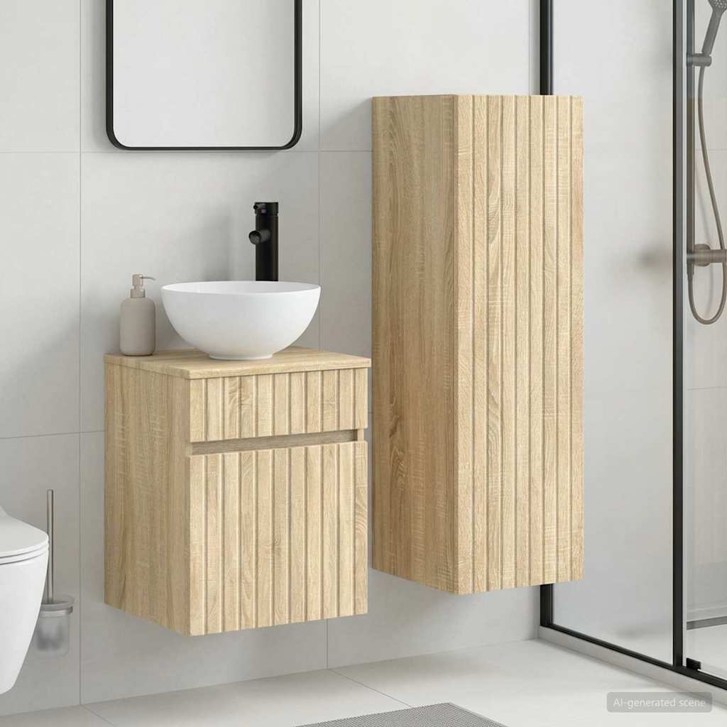 vidaXL Badkamermeubel Set 2 st Wit 33 x 34,5 x 100 cm Bewerkt hout