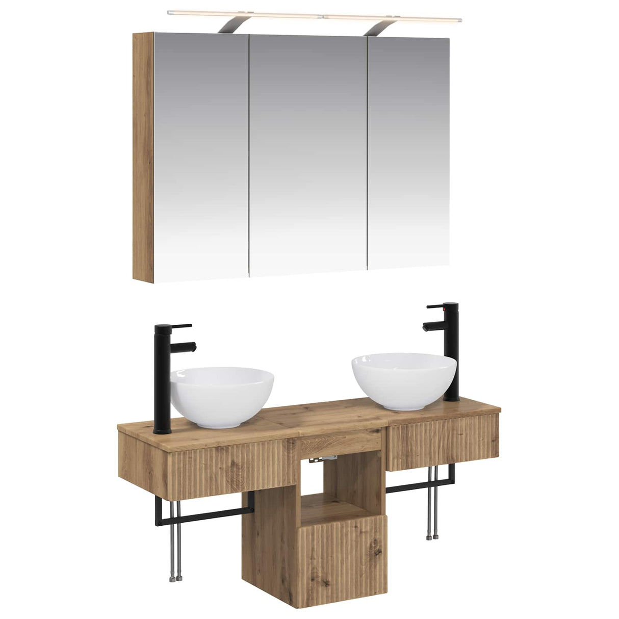 vidaXL Badkamerkast set 4 pcs Wit 100 x 14,5 x 70 cm Bewerkt hout