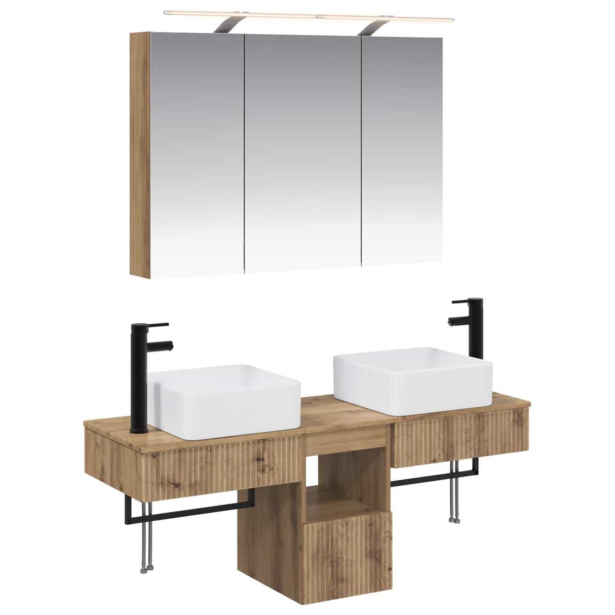 vidaXL Badkamerkast set 4 pcs Wit 100 x 14,5 x 70 cm Bewerkt hout
