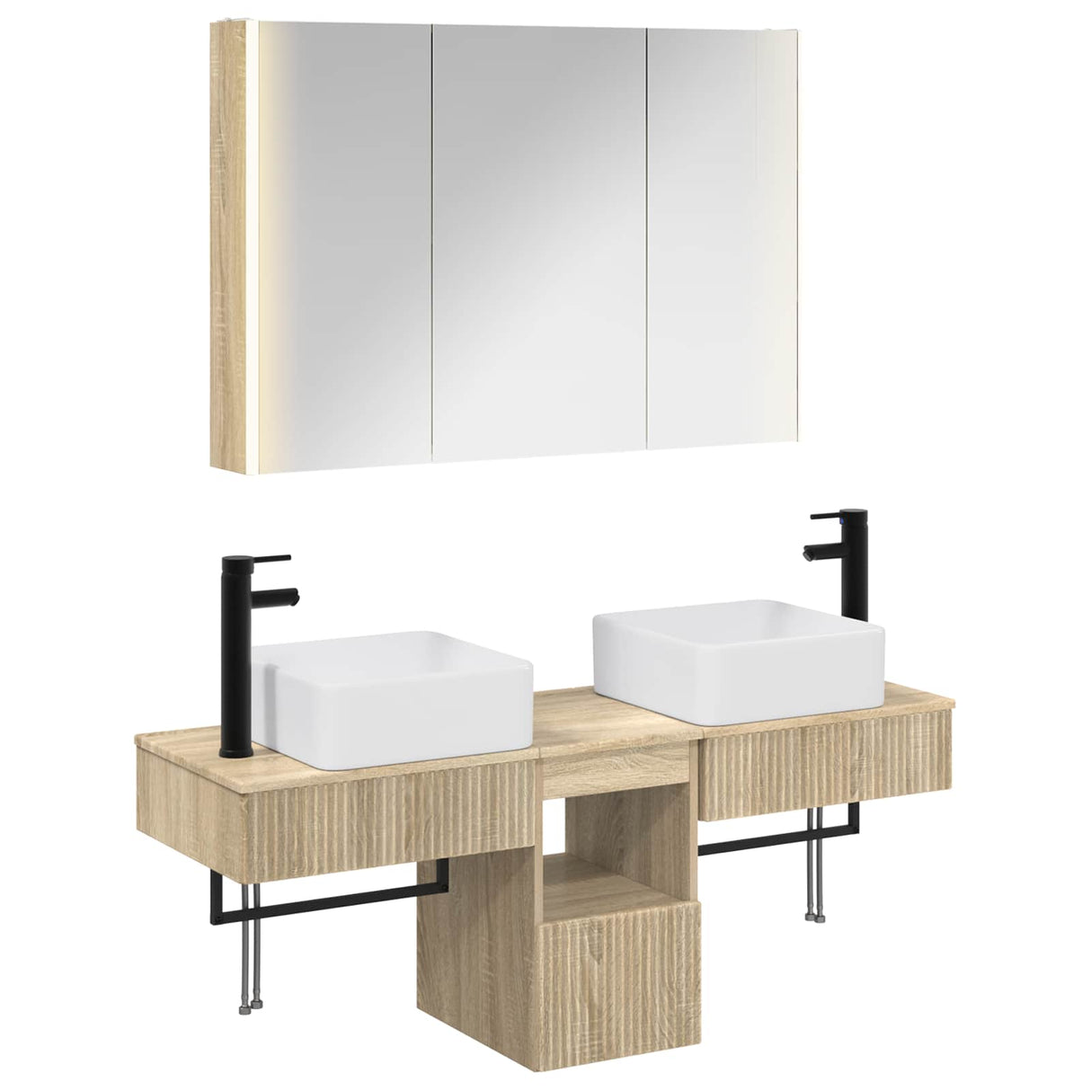 vidaXL Bathroom Cabinet Set 4 pcs White 103.5 x 15.5 x 70 cm Engineered Wood
