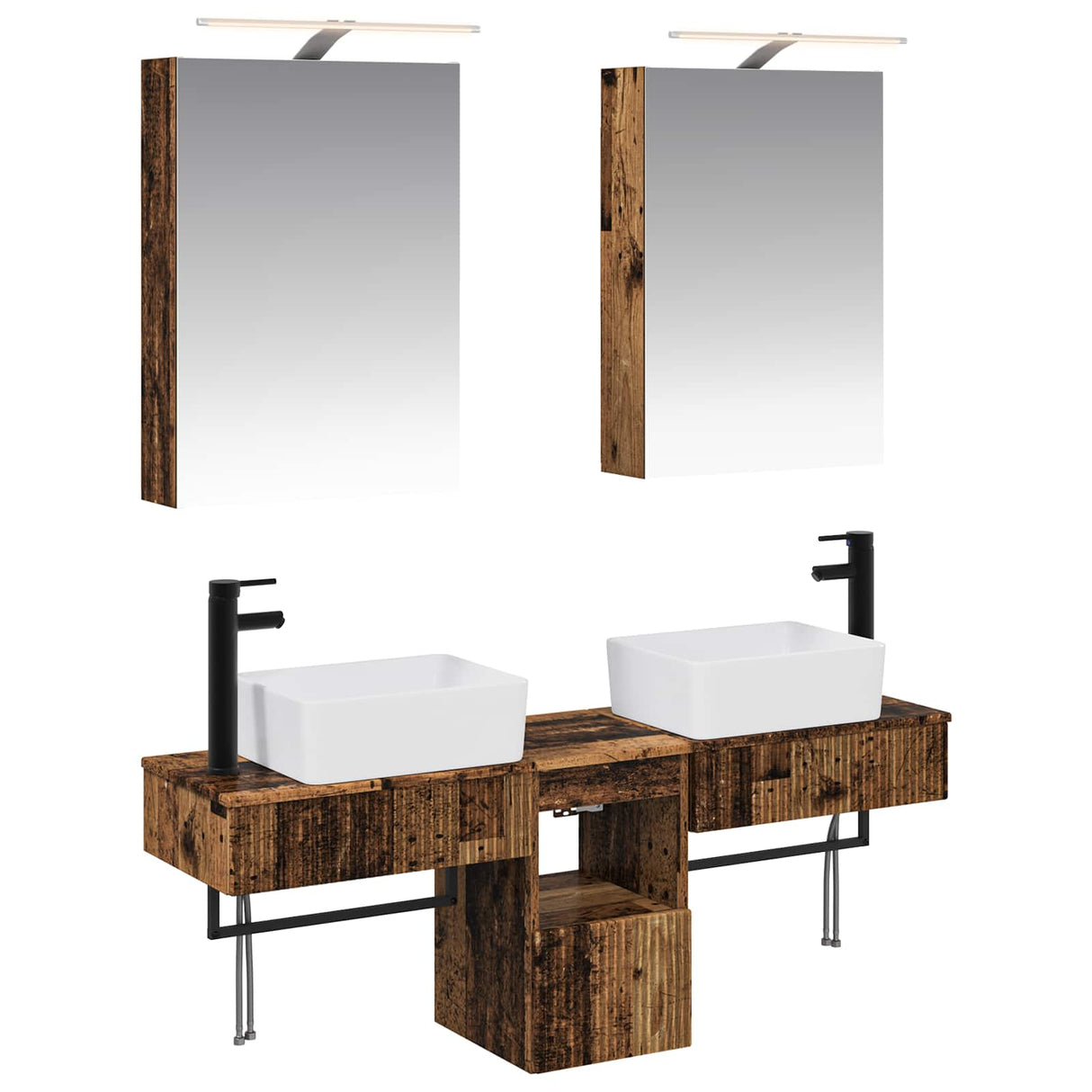 vidaXL Badkamerkast set 5 pcs Wit 50 x 14,5 x 70 cm Bewerkt hout