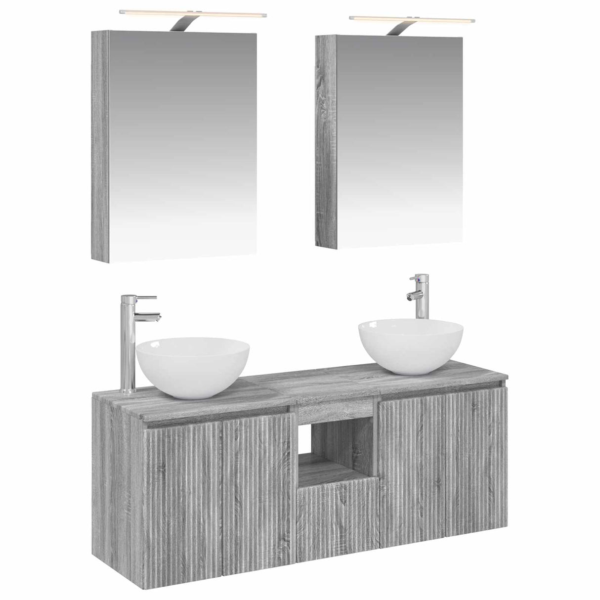 vidaXL Badkamerkast set 5 pcs Wit 50 x 14,5 x 70 cm Bewerkt hout