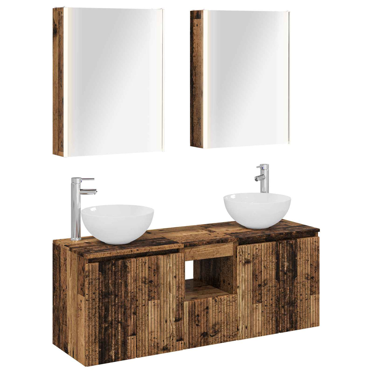 vidaXL Badkamerkast set 5 pcs Wit 53 x 15,5 x 70 cm Bewerkt hout