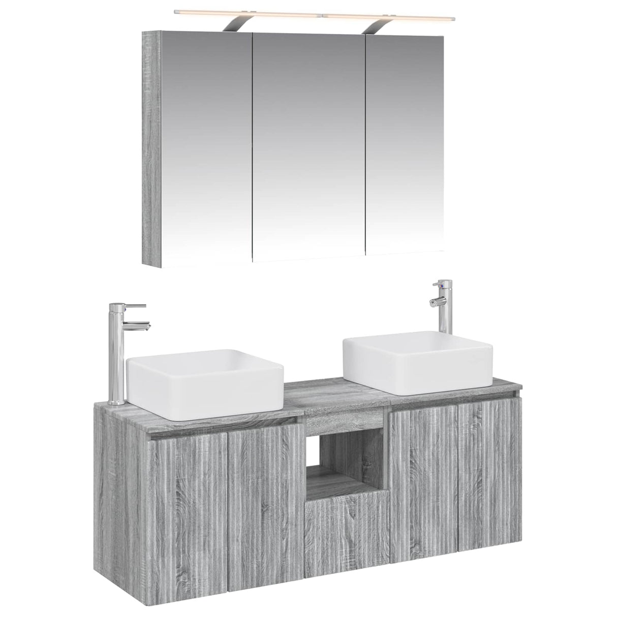 vidaXL Badkamerkast set 4 pcs Wit 100 x 14,5 x 70 cm Bewerkt hout