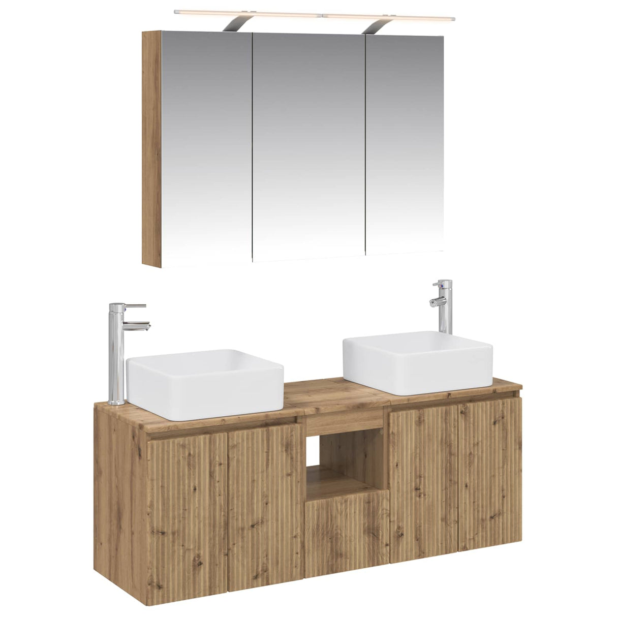 vidaXL Badkamerkast set 4 pcs Wit 100 x 14,5 x 70 cm Bewerkt hout