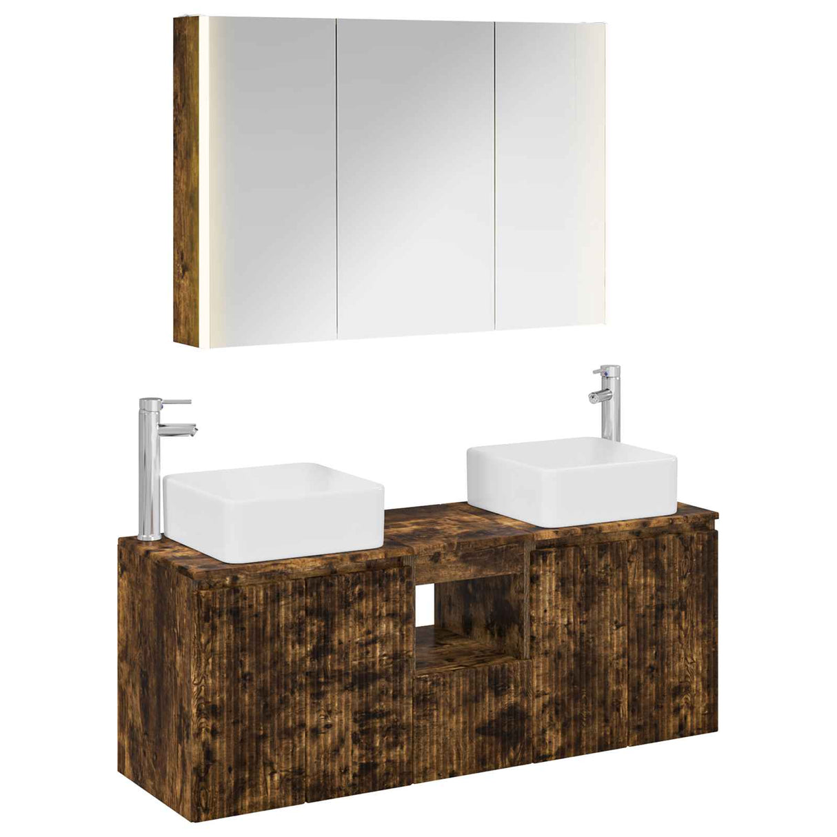vidaXL Badkamerkast set 4 pcs Wit Bewerkt hout