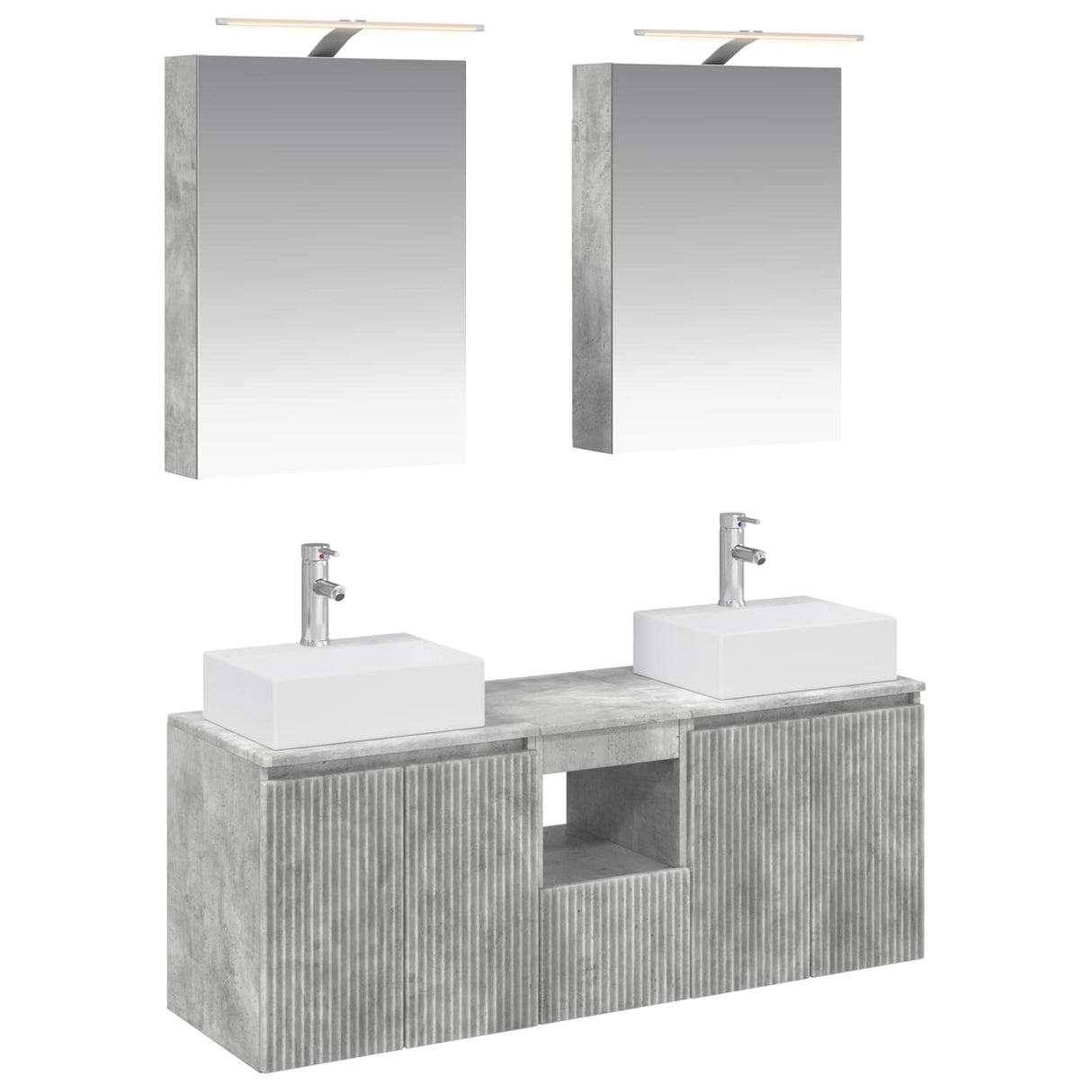 vidaXL Badkamerkast set 5 pcs Wit Bewerkt hout