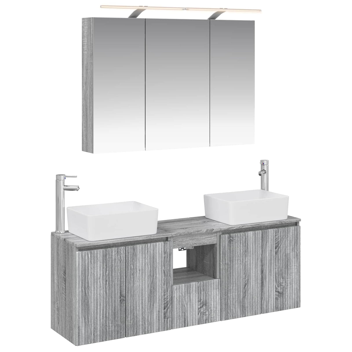 vidaXL Badkamerkast set 4 pcs Wit Bewerkt hout