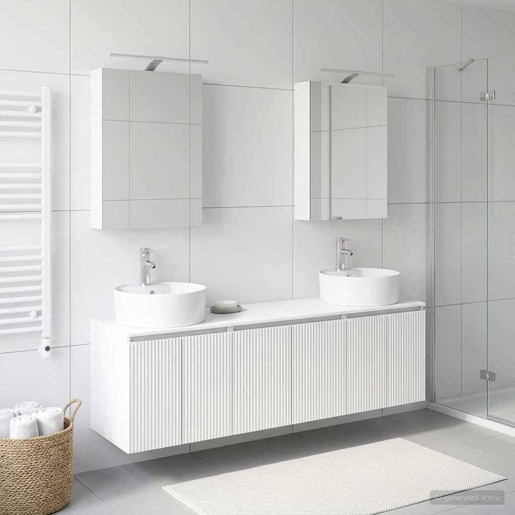 vidaXL Badkamerkast set 5 pcs Wit Bewerkt hout