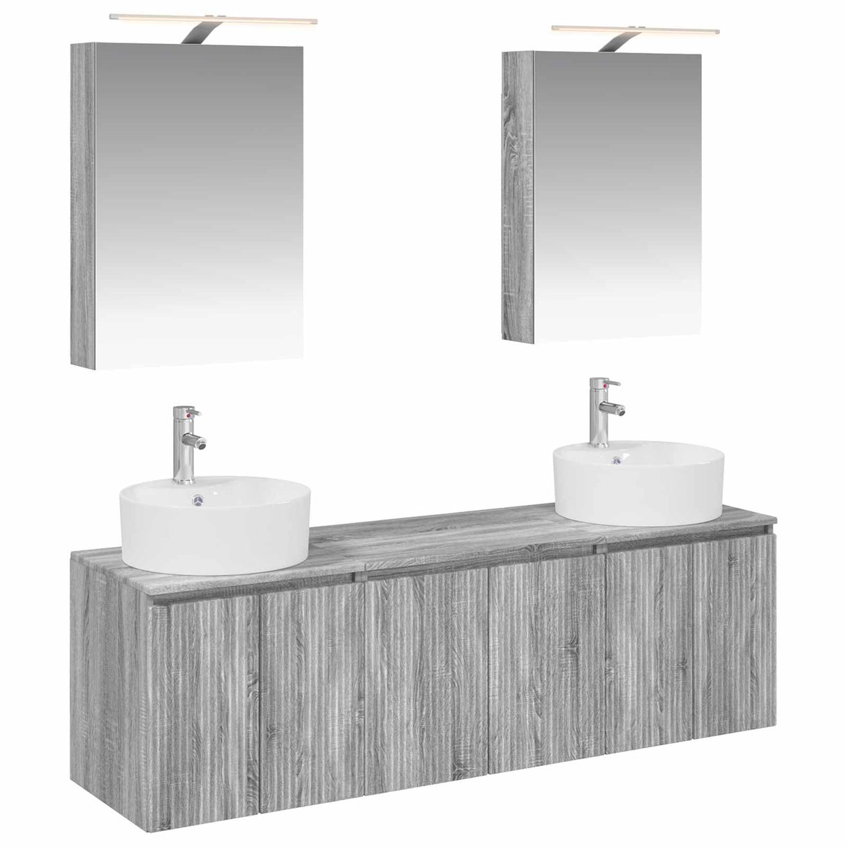 vidaXL Badkamerkast set 5 pcs Wit Bewerkt hout