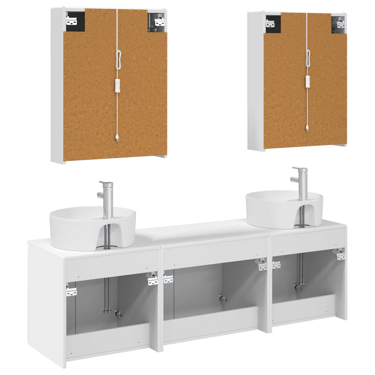 vidaXL Badkamerkast set 5 pcs Wit Bewerkt hout