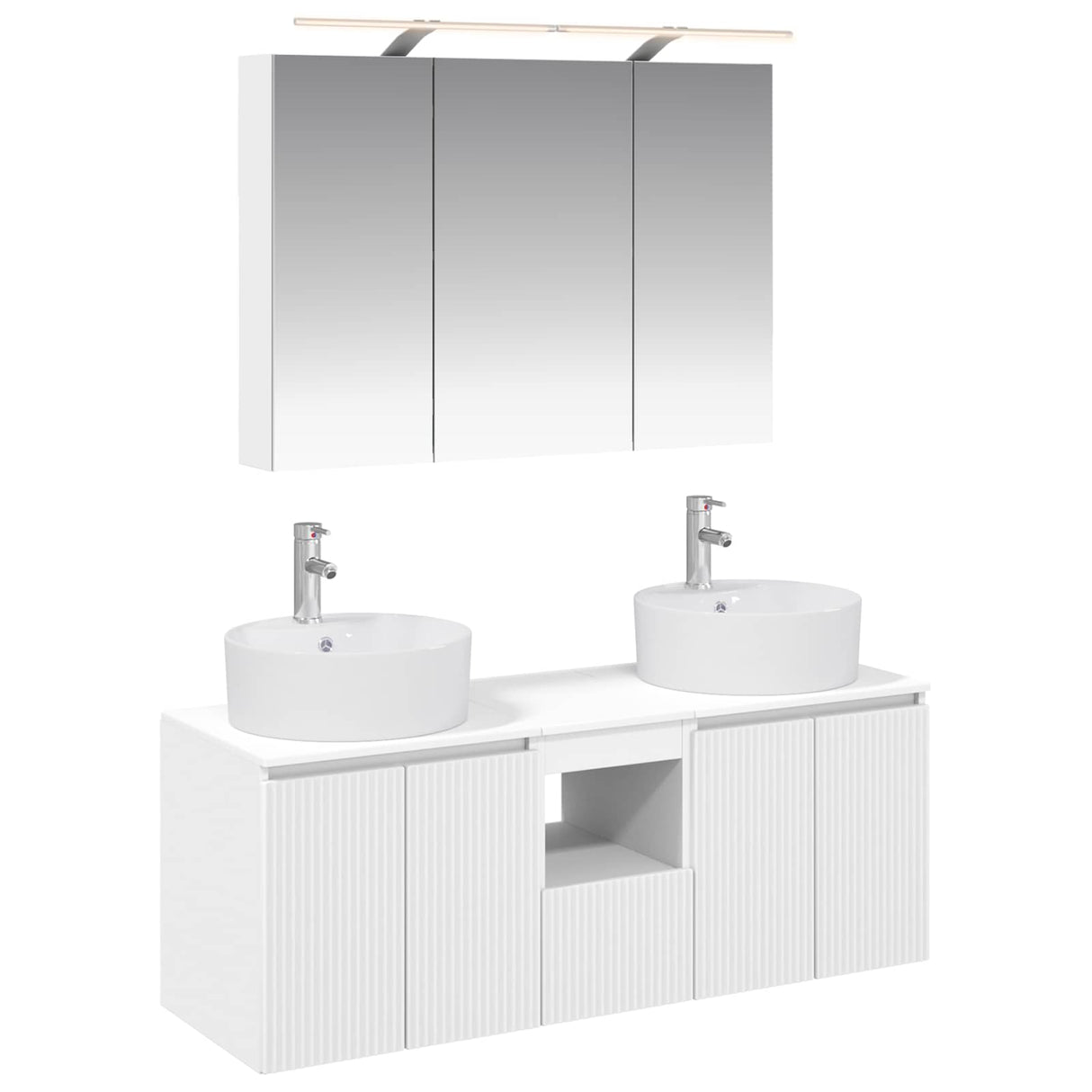 vidaXL Badkamerkast set 4 pcs Wit Bewerkt hout