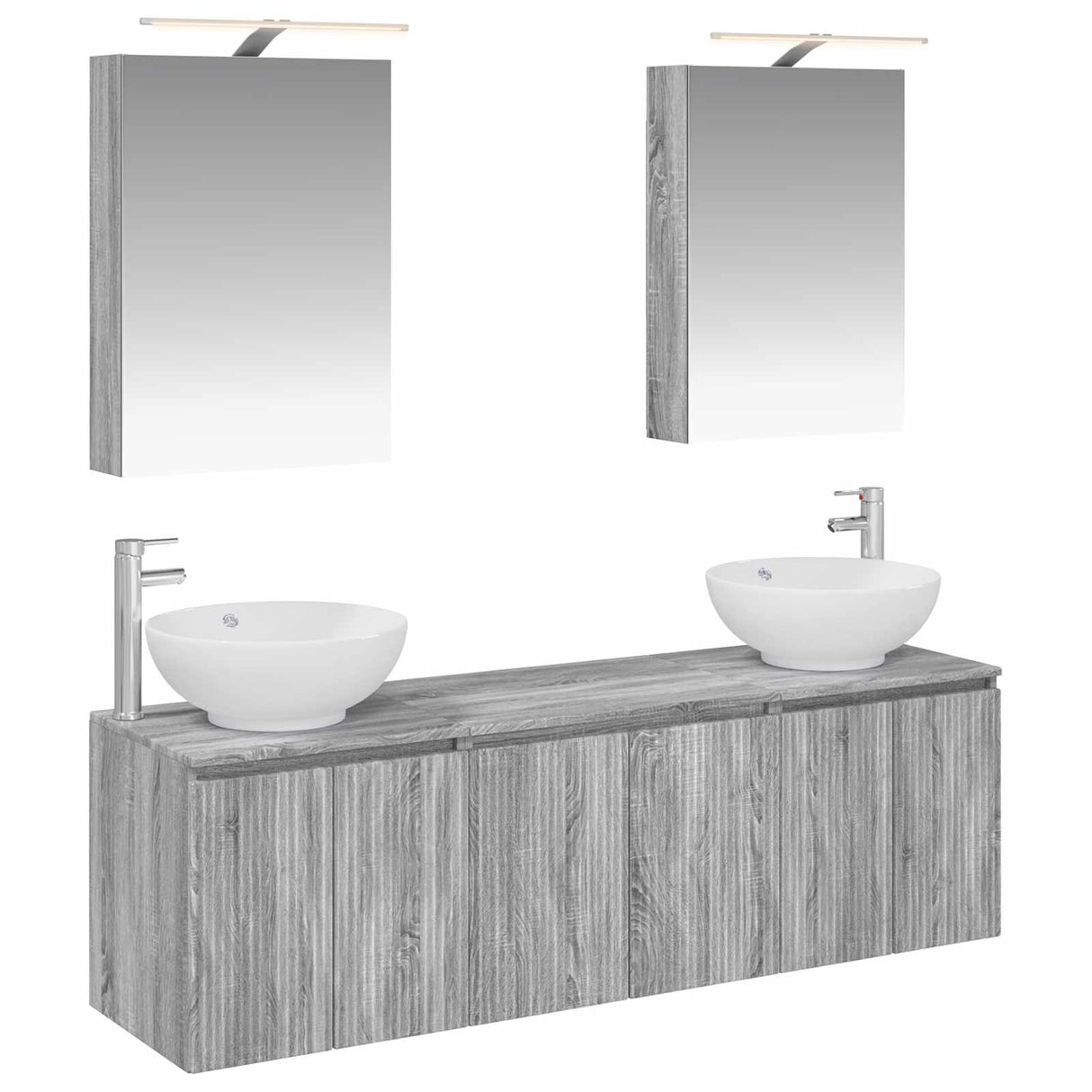 vidaXL Badkamerkast set 5 pcs Wit Bewerkt hout