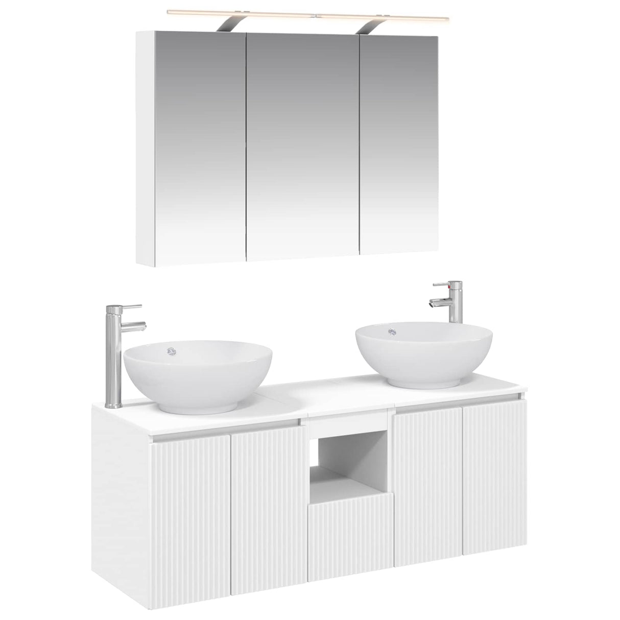 vidaXL Badkamerkast set 4 pcs Wit Bewerkt hout
