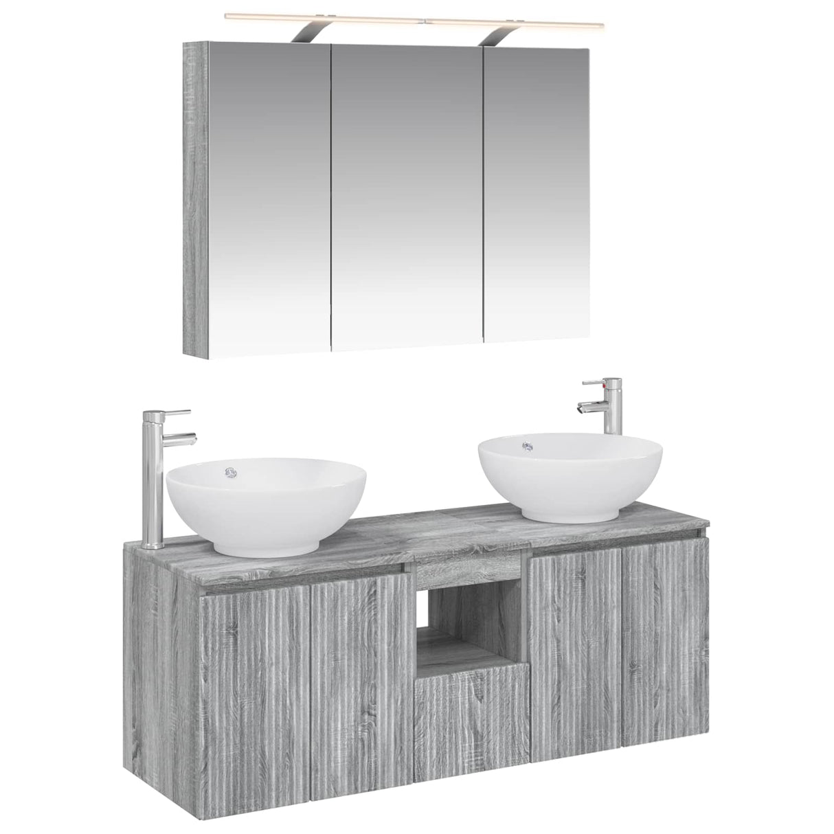 vidaXL Badkamerkast set 4 pcs Wit Bewerkt hout