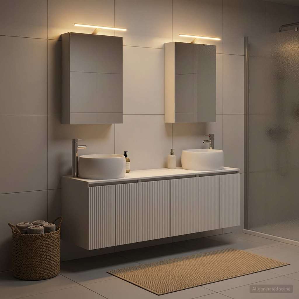 vidaXL Badkamerkast set 5 pcs Wit Bewerkt hout