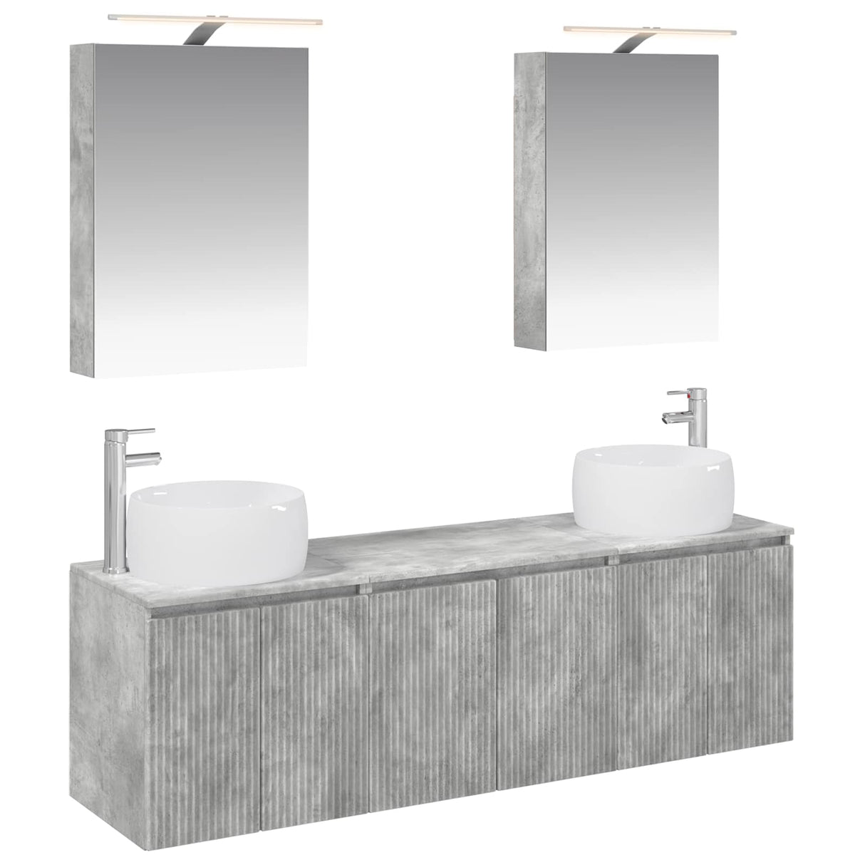 vidaXL Badkamerkast set 5 pcs Wit Bewerkt hout