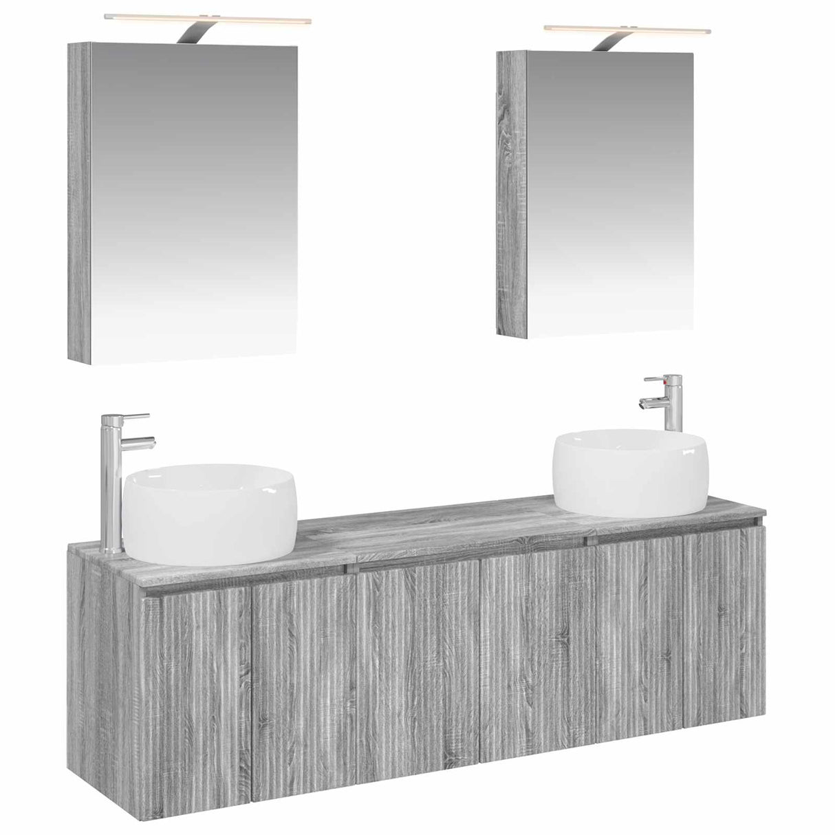 vidaXL Badkamerkast set 5 pcs Wit Bewerkt hout
