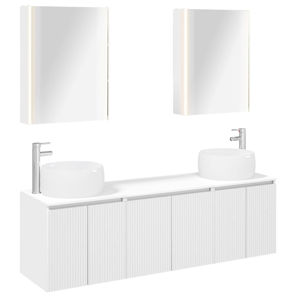 vidaXL Badkamerkast set 5 pcs Wit Bewerkt hout