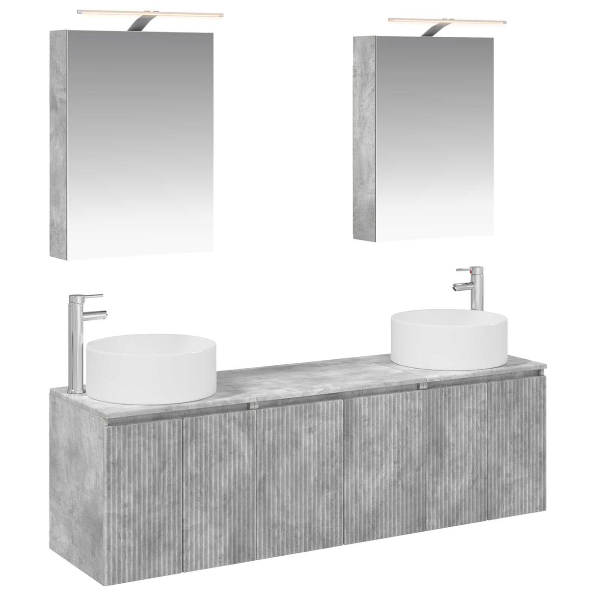 vidaXL Badkamerkast set 5 pcs Wit Bewerkt hout