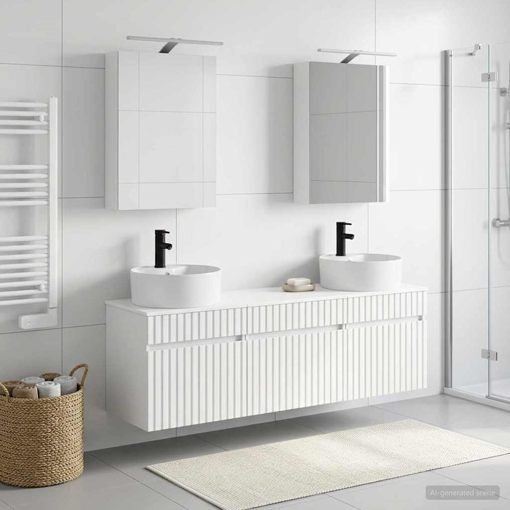 vidaXL Bathroom Cabinet Set 5 pcs White 50 x 14.5 x 70 cm Engineered Wood
