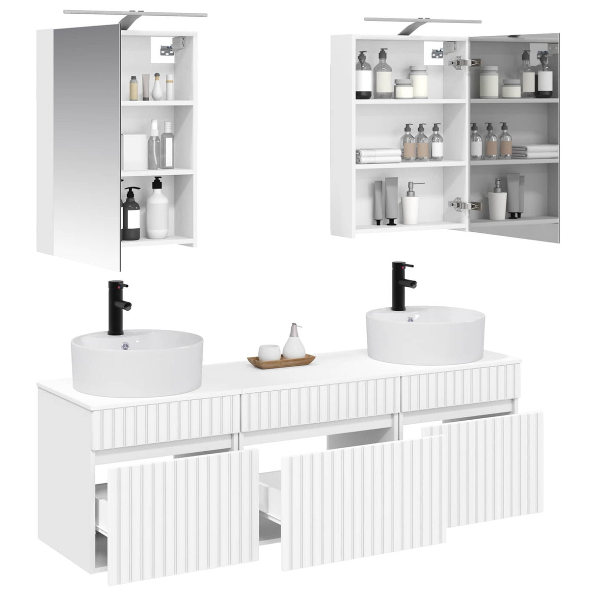 vidaXL Bathroom Cabinet Set 5 pcs White 50 x 14.5 x 70 cm Engineered Wood
