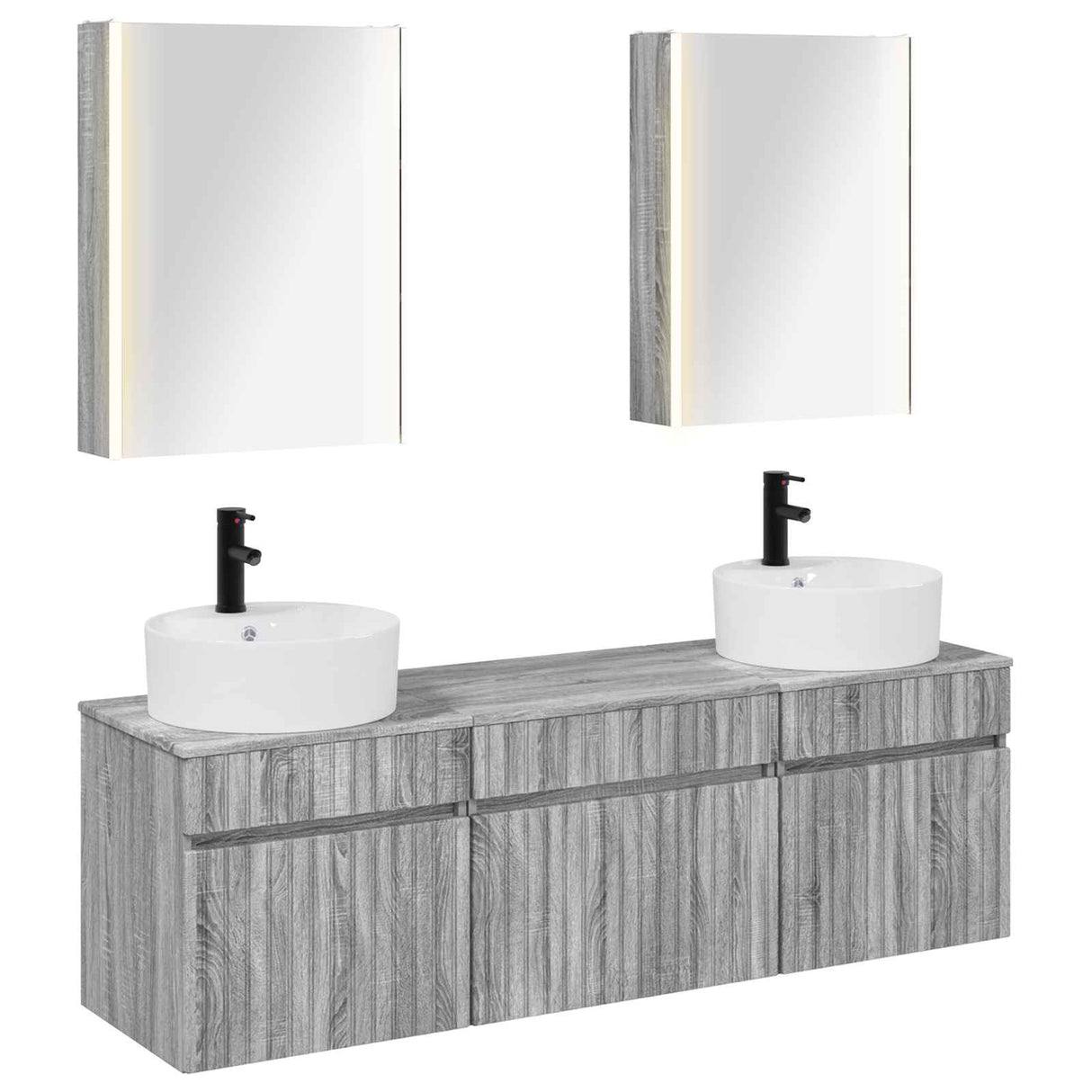 vidaXL Badkamerkast set 5 pcs Wit 53 x 15,5 x 70 cm Bewerkt hout