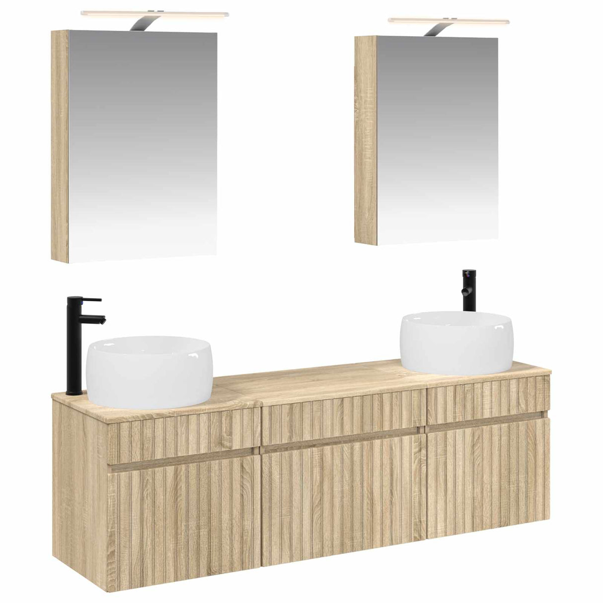 vidaXL Badkamerkast set 5 pcs Wit 50 x 14,5 x 70 cm Bewerkt hout