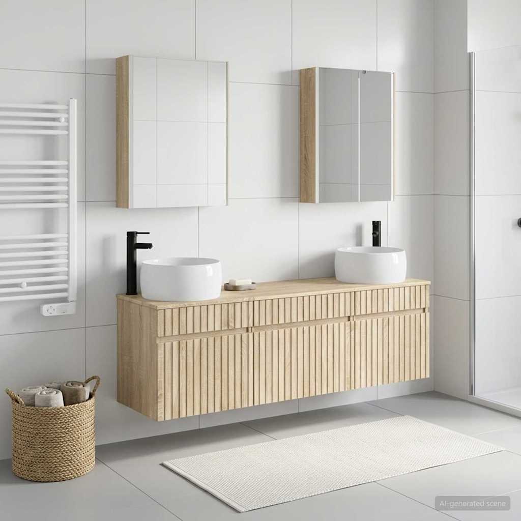vidaXL Bathroom Cabinet Set 5 pcs Sonoma Oak Engineered Wood
