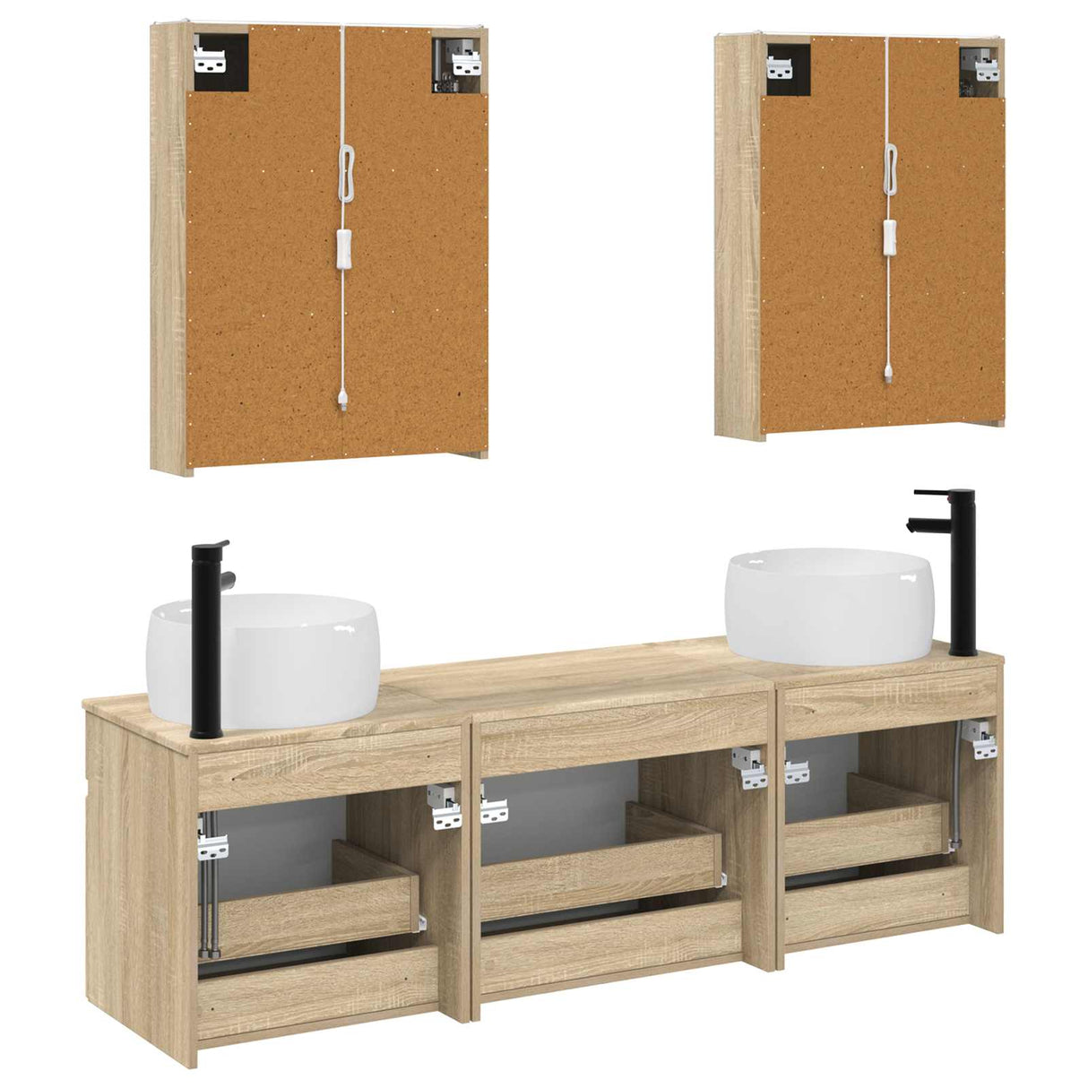 vidaXL Bathroom Cabinet Set 5 pcs Sonoma Oak Engineered Wood