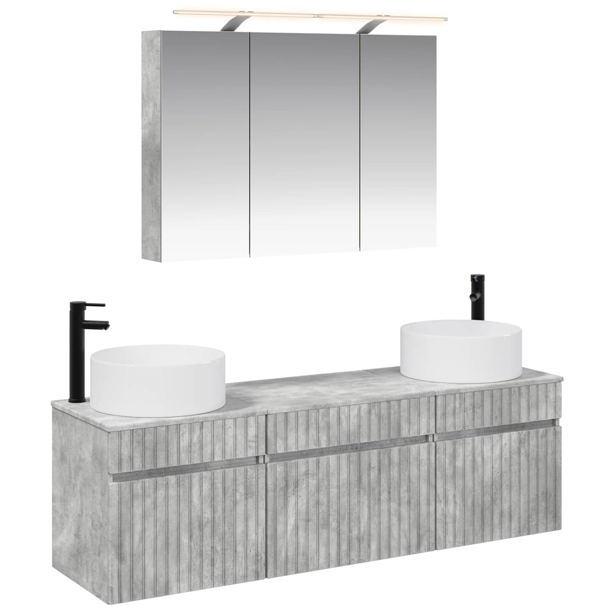vidaXL Bathroom Cabinet Set 4 pcs White 100 x 14.5 x 70 cm Engineered Wood