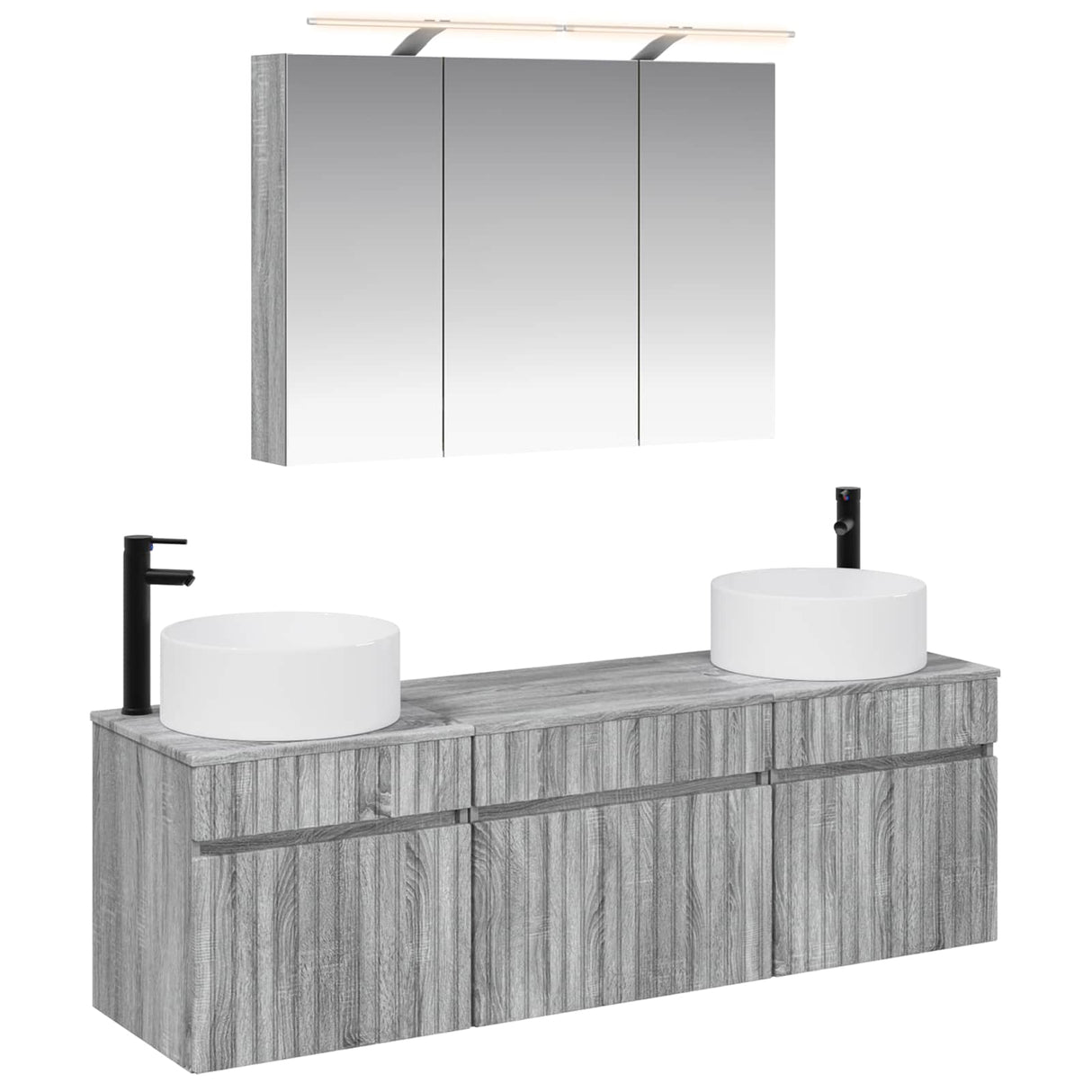 vidaXL Bathroom Cabinet Set 4 pcs White 100 x 14.5 x 70 cm Engineered Wood