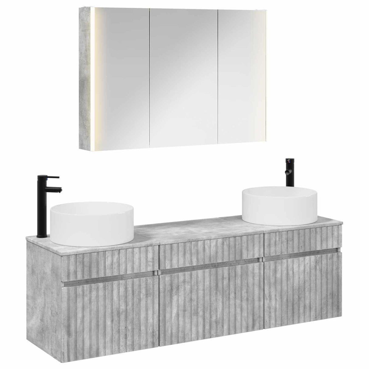 vidaXL Badkamerkast set 4 pcs Wit 103,5 x 15,5 x 70 cm Bewerkt hout