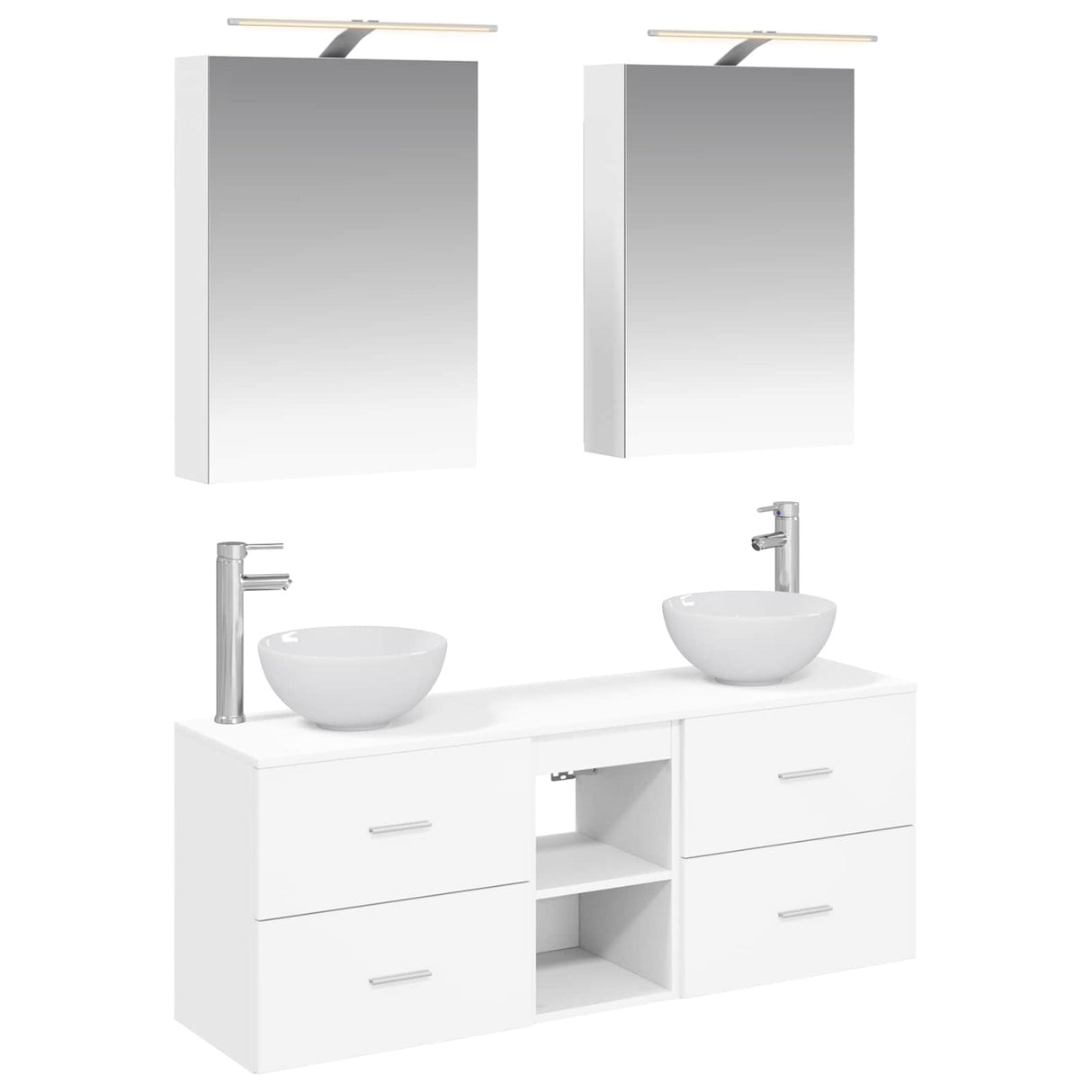 vidaXL Badkamerkast set 5 pcs Wit 50 x 14,5 x 70 cm Bewerkt hout
