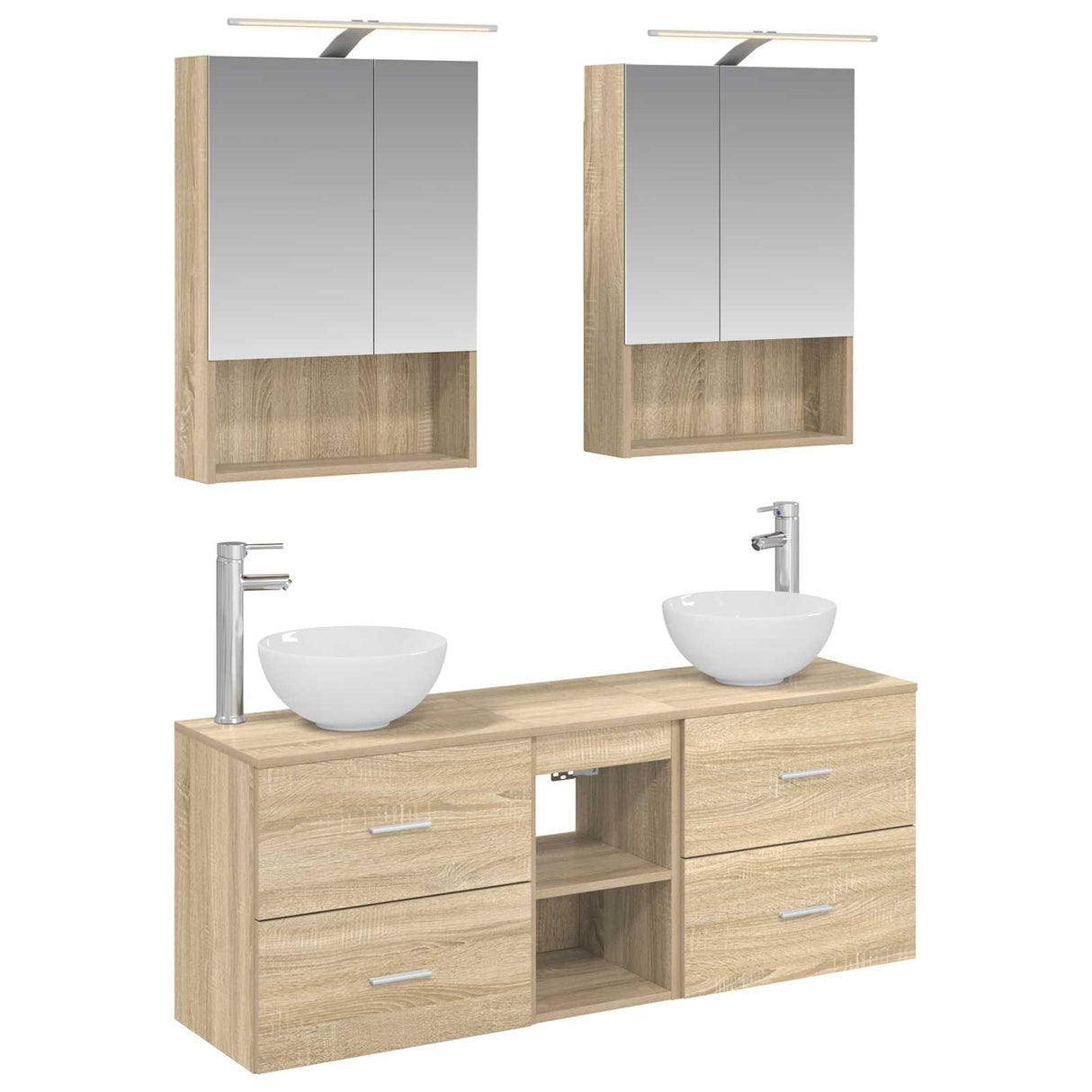 vidaXL Bathroom cabinet set 5 pcs White 50 x 14.5 x 70 cm Engineered wood