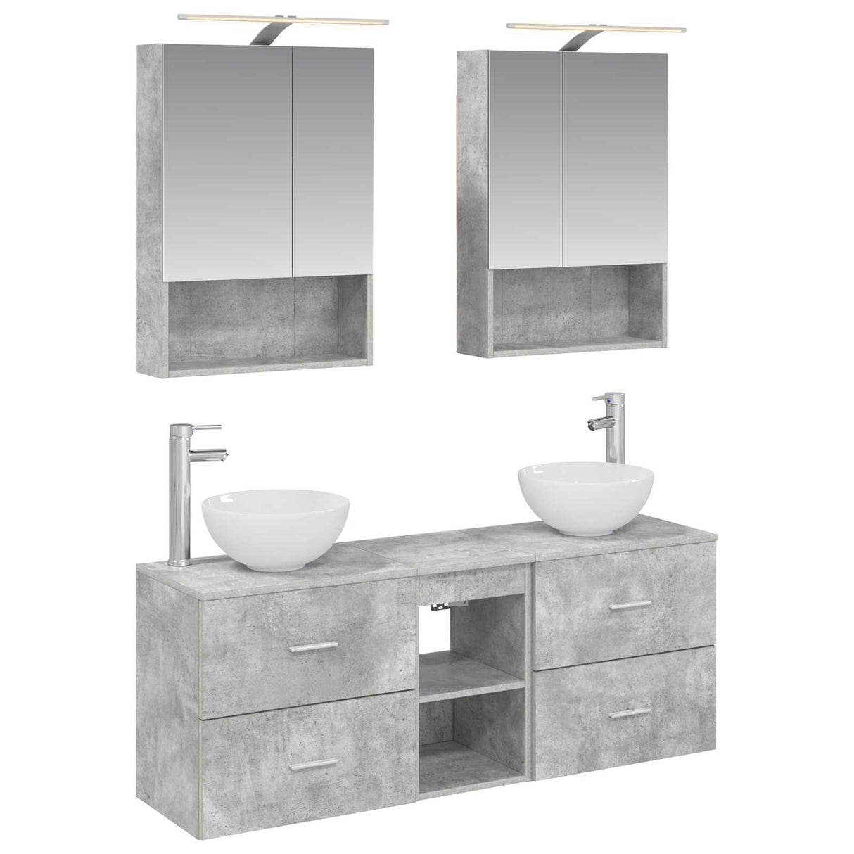 vidaXL Bathroom cabinet set 5 pcs White 50 x 14.5 x 70 cm Engineered wood