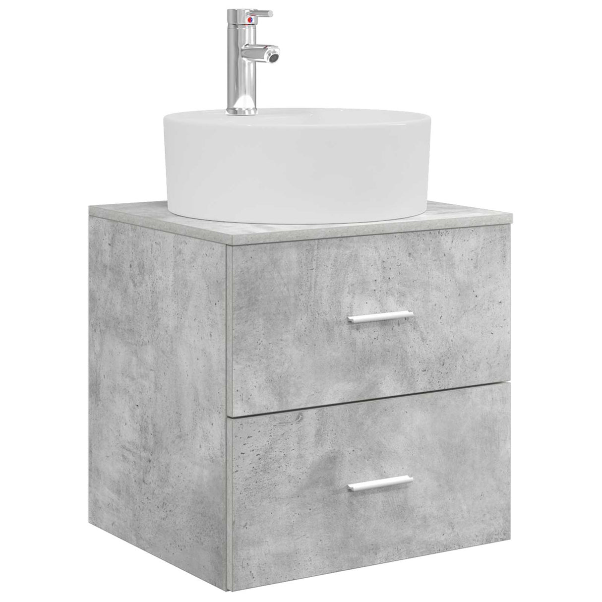 vidaXL Bathroom Furniture Set 4 pcs Concrete Grey Engineered Wood and Glass